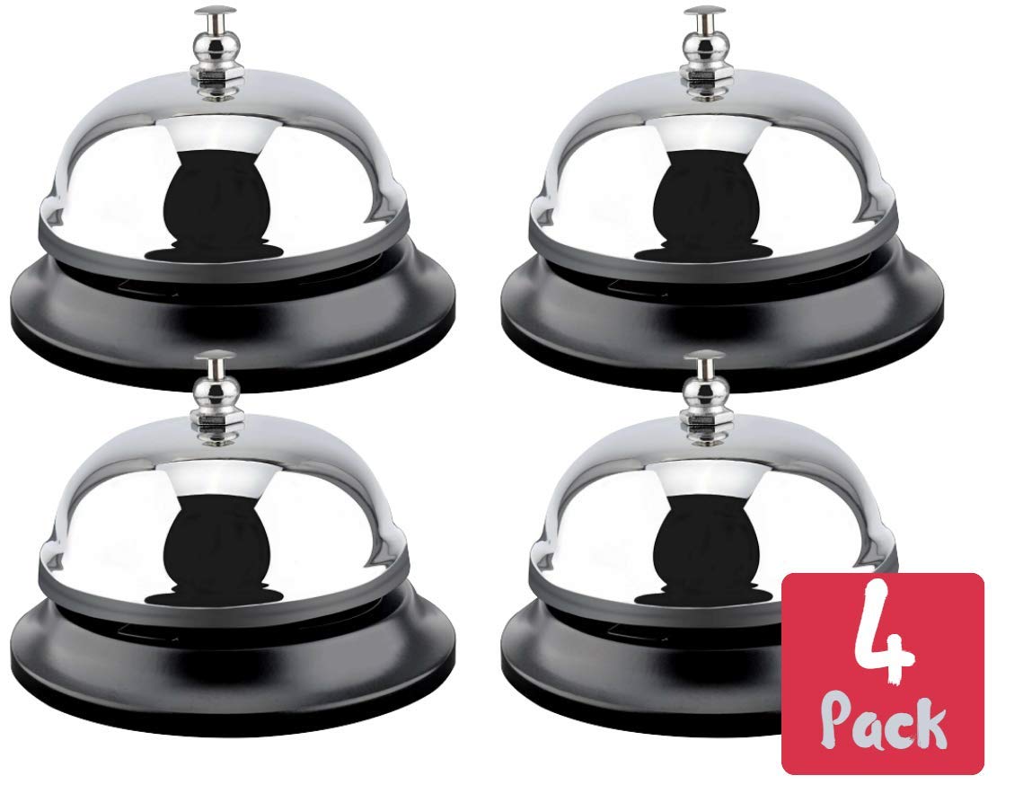 1Intheoffice Call Bell, Service Bell, 3/8' Diameter Desk Call Bell Chrome Finish For Hotels, Schools, Restaurants, Reception Ar