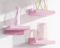 QsQueen Small Floating Shelves Mini Shelves Hanging Display 5 Inch Wall Shelf for Bathroom Livingroom Bedroom,3 Pack, with 2 Typ