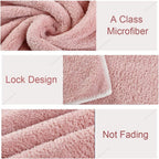 Jseng 2Pc Microfiber Hair Drying Caps Large, Extrame Soft & Ultra Absorbent, Fast Drying Turban Hair Wrap Towels Thick Fluffy Fo