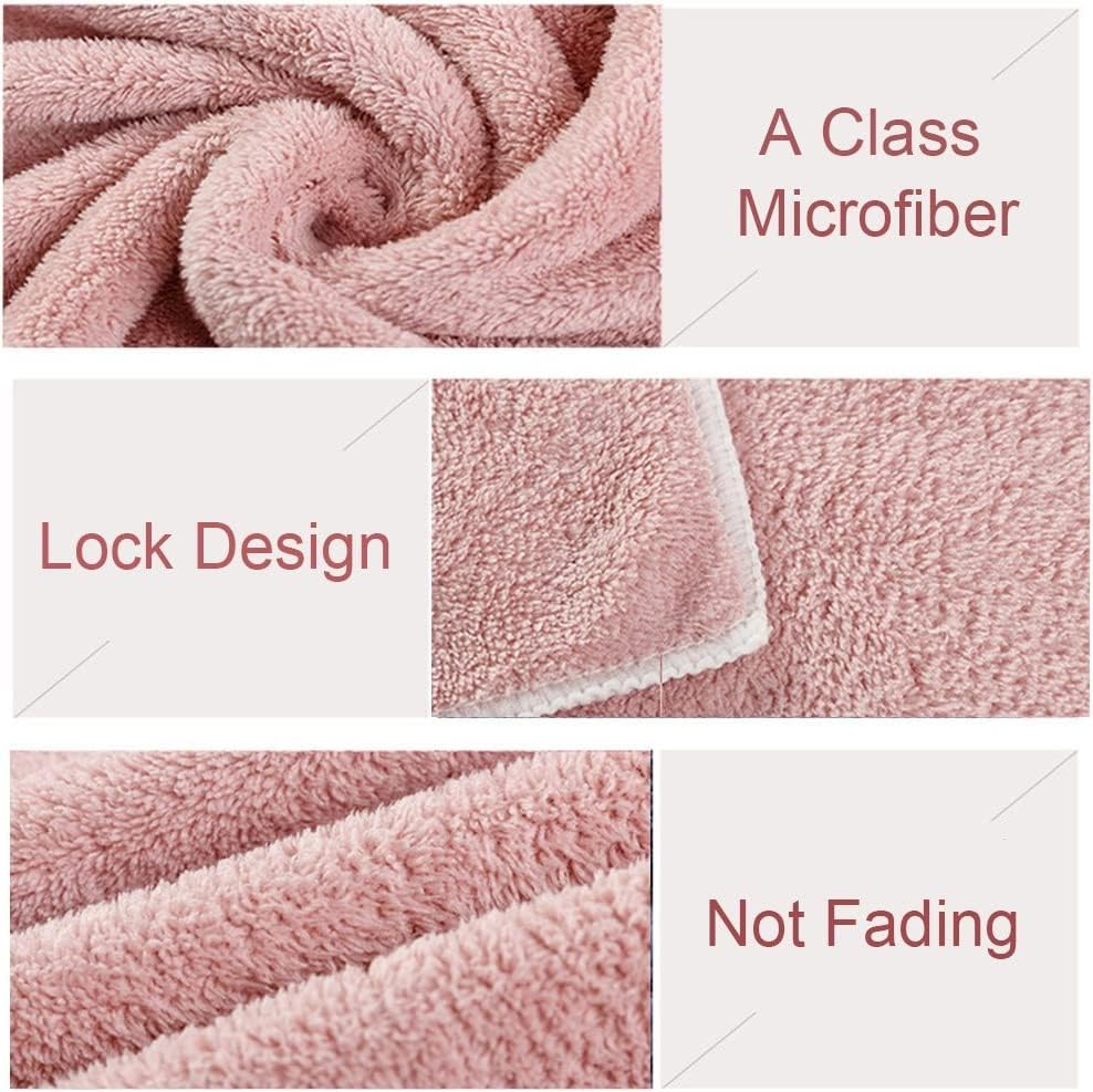 Jseng 2Pc Microfiber Hair Drying Caps Large, Extrame Soft & Ultra Absorbent, Fast Drying Turban Hair Wrap Towels Thick Fluffy Fo