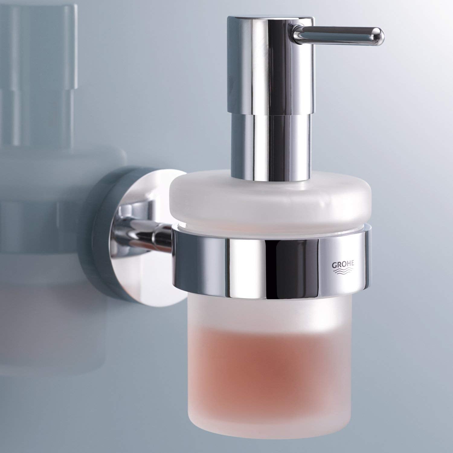 Grohe 40448001 Essentials Soap Dispenser With Holder, Starlight Chrome