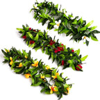 Hawaiian Leis Hawaii Luau Tropical Flower Leaf Leis Wreath Women Green Leaves Dance Garland Floral Necklace For Summer Beach Wed