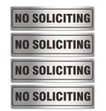 No Soliciting Sign for House Door 7.0' x 2.0' Signs for Business Home Office Wall with Strong Self Adhesive Aluminum Metal Sig