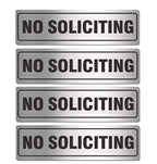 No Soliciting Sign for House Door 7.0' x 2.0' Signs for Business Home Office Wall with Strong Self Adhesive Aluminum Metal Sig