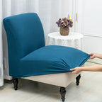 Liykimt Armless Accent Chair Cover Slipcover,Slipper Chair Stretch Spandex Removable For Armless Chair Furniture Protector Covers For Living Dining Room Hotel (Peacock Blue, 2)