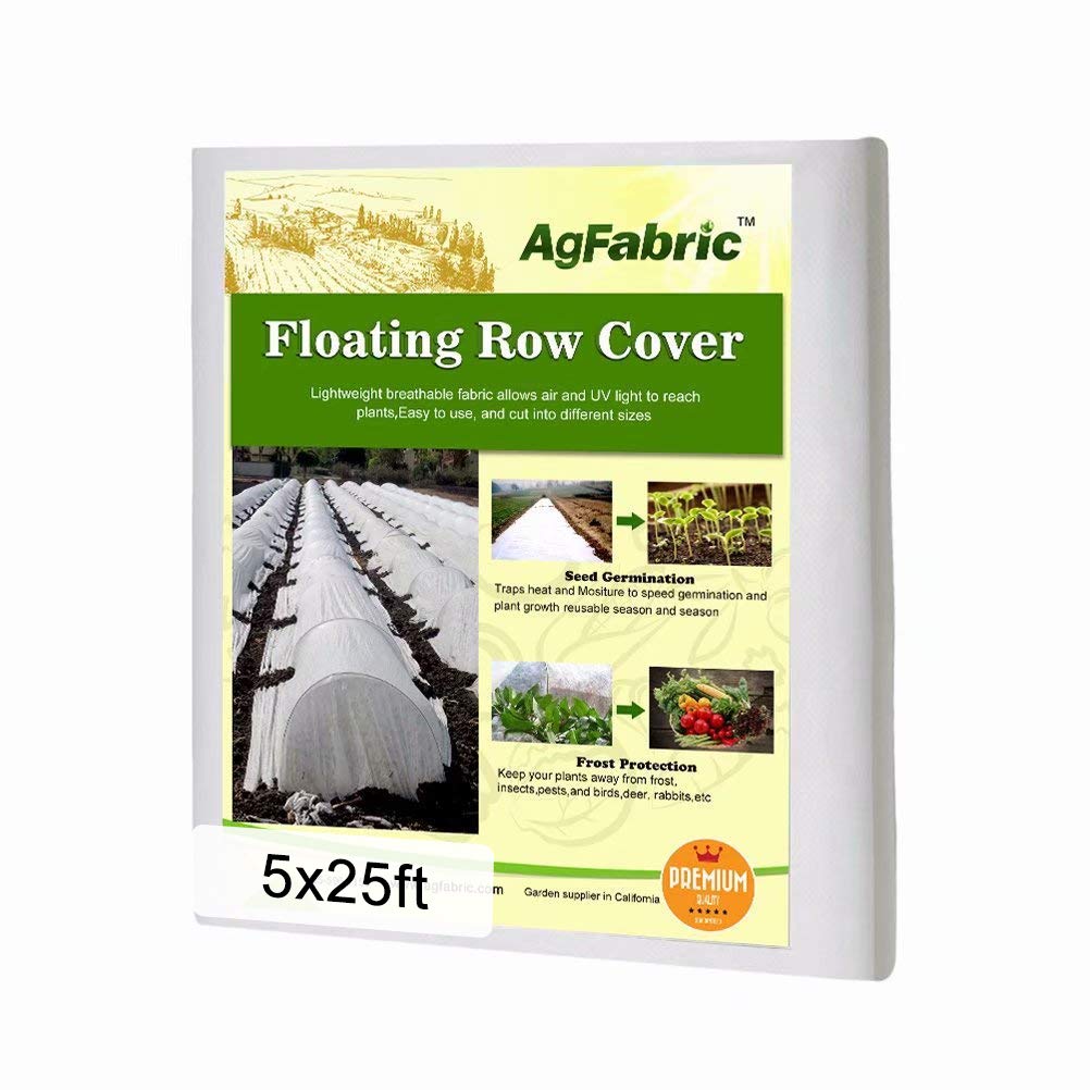Agfabric Plant Covers Freeze Protection Frost Blankets For Plants 5'X25' 1.2Oz Row Covers Outdoor Plant Covers For Winter Freeze