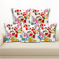 Bmrgifts Jute Fabric Decorative Designer Printed Cushion Cover Decorations For Sofa Living Room 12 X 12 Inch Set Of 5 Multi (Cc2
