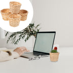 Doitool 20Pcs Mini Woven Baskets For Treats And Decor, Mini Woven Baskets Without Handles For Party Favors Crafts Decor (7.5X7.5