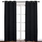 NICETOWN Halloween Thermal Insulated Black Blackout Curtains/Drapes 84 inches Length 2 Panels Set for Living Room, 42 inches Wid