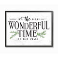 Stupell Industries Most Wonderful Time Christmas Holiday Word Design Framed, 16x20, Multicolor