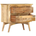 vidaXL Solid Wood Mango Bedside Cabinet Bed Side Sofa Table Sideboard Storage Shelf Telephone Nightstand Wooden Home Bedroom Furniture