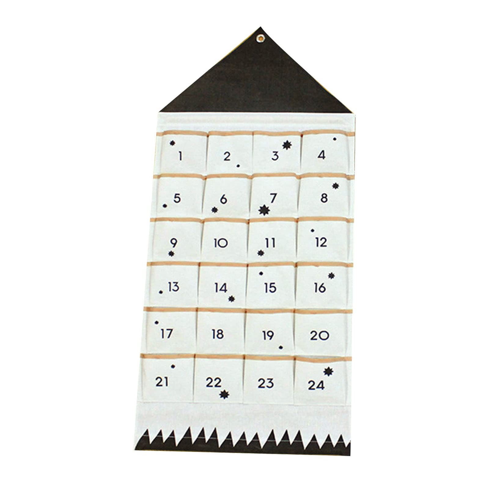 Christmas 24 Day Advent Calendar With Pockets Wall Hanging Bag For Holiday Decoration