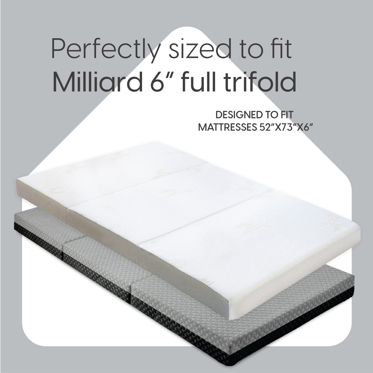 Fitted Sheet For The Milliard Trifold Mattress, Super Soft And Cozy Washable Grey Sheet (Full, 4.00)