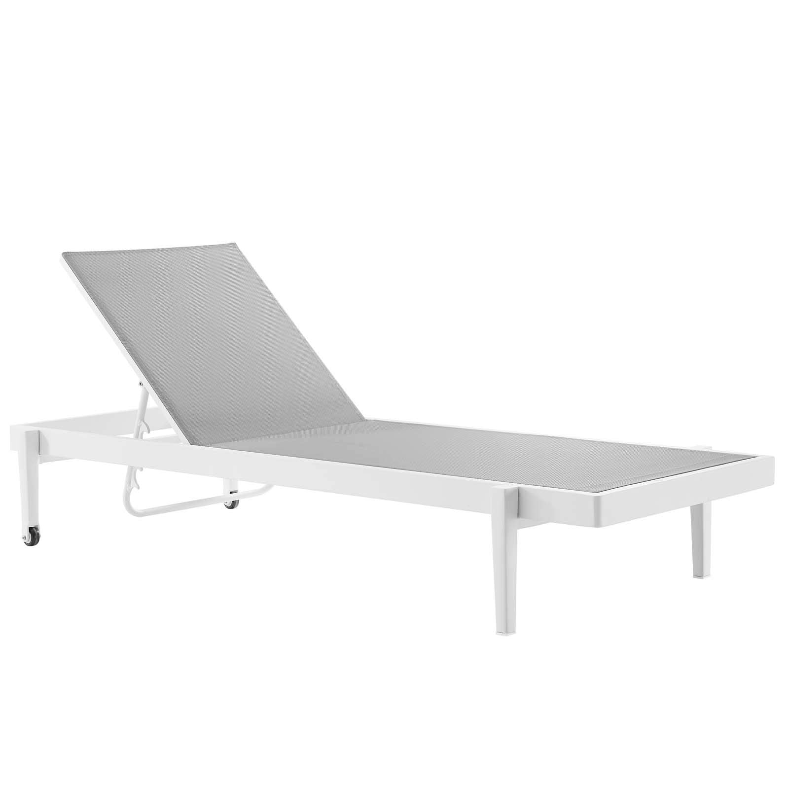 Modway Charleston Set, Four Chaise Lounge Chairs, White Gray