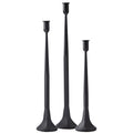 Denique Iron Taper Candle Holder Set of 3, Black Candlestick Holders 19.3   17    14    Heightening Decorative Candle Stand Set 