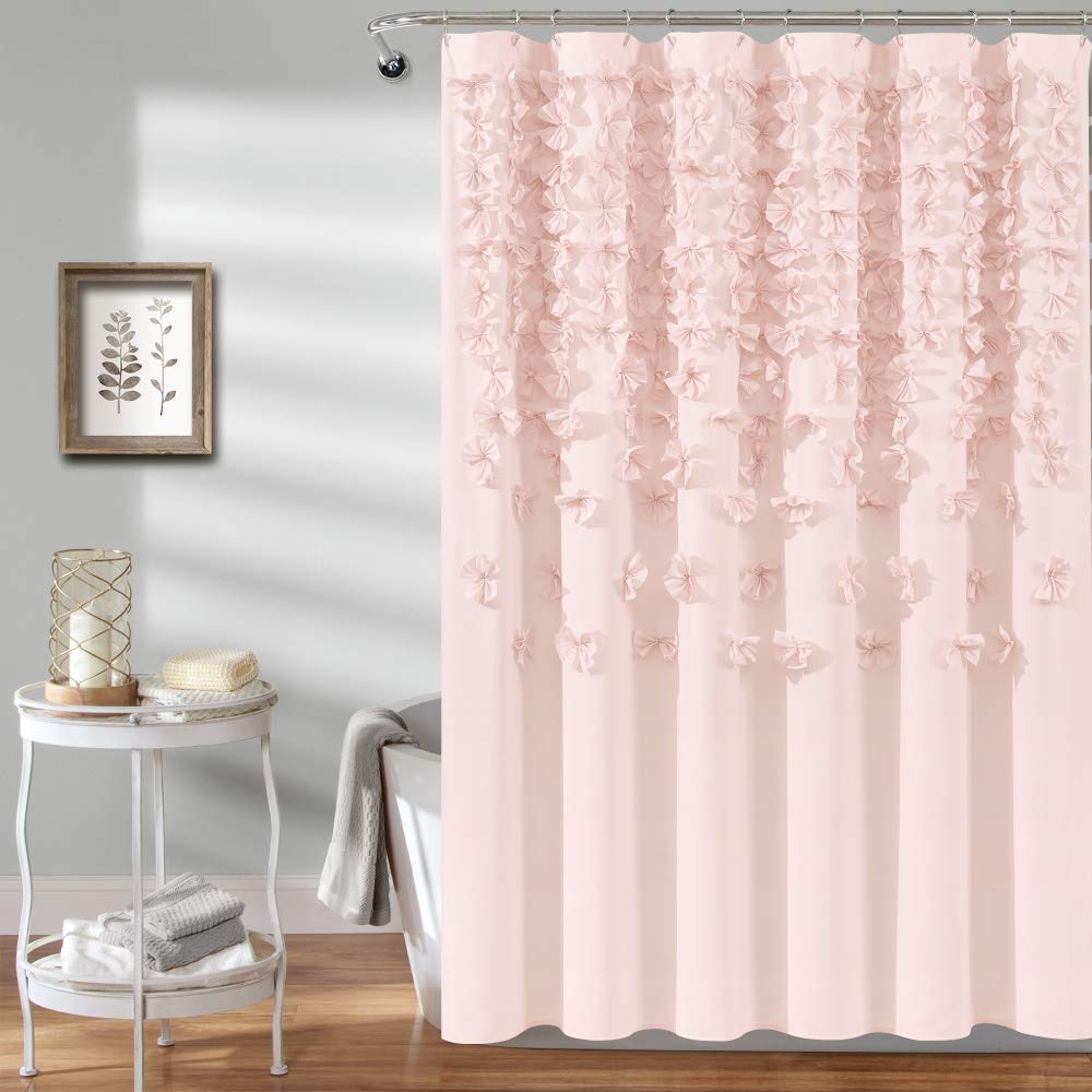 Lush Decor Lucia Shower Curtain, Blush, 72' X 72'