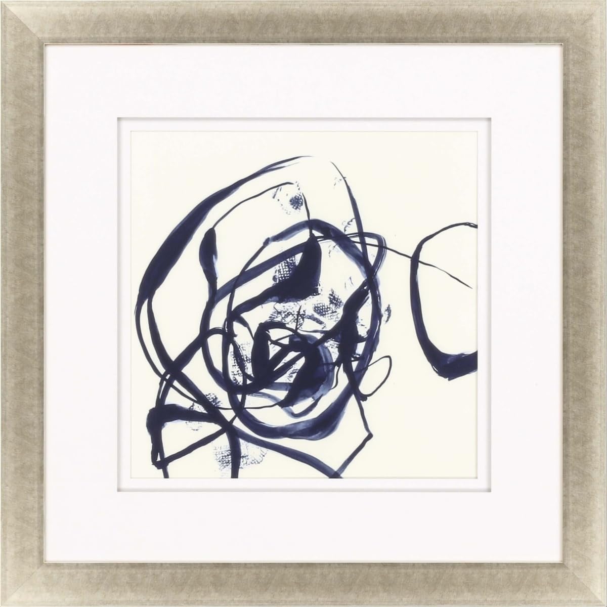HomeRoots 416325 35 x 35 x 2 in. Indigo Abstract Ribbons II Framed Art Gold Picture Frame Print Wall Art