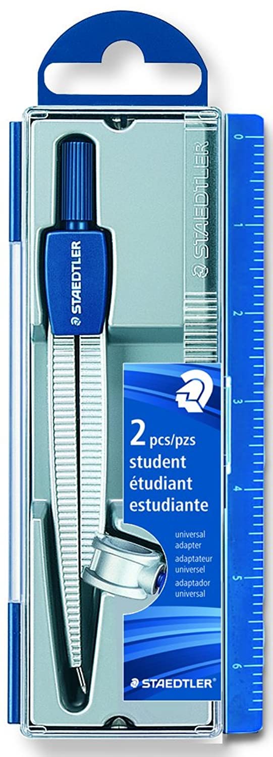 Staedtler Metal Compass, 4-7/8    With Safety Point And Universal Adapter, Includes Storage Case With Measurements