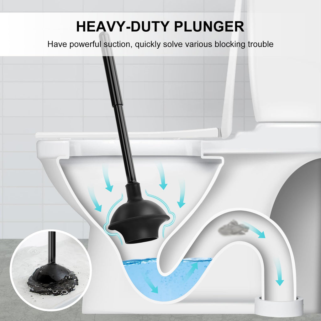 Setsail Toilet Brush And Plunger Set, Toilet Plungers For Bathroom Heavy Duty Toilet Bowl Brush And Holder Hidden Toilet Plunger
