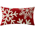 Niditw Happy Holidays Snowflakes Falling Red Cotton Linen Throw Pillow Case Cushion Cover Sofa Chair Decorative Rectangle 12X20