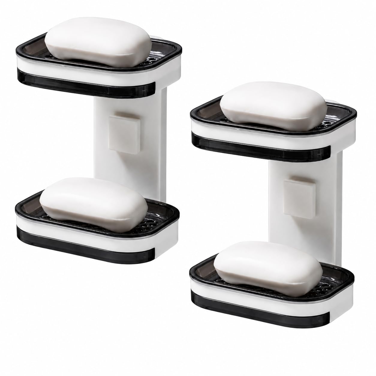 Wall Mounted Double Layer Soap Dish PunchFree Drawer Draining Holder Kitchen Sponge Storage Box Bathroom Organizer Rack Shelves