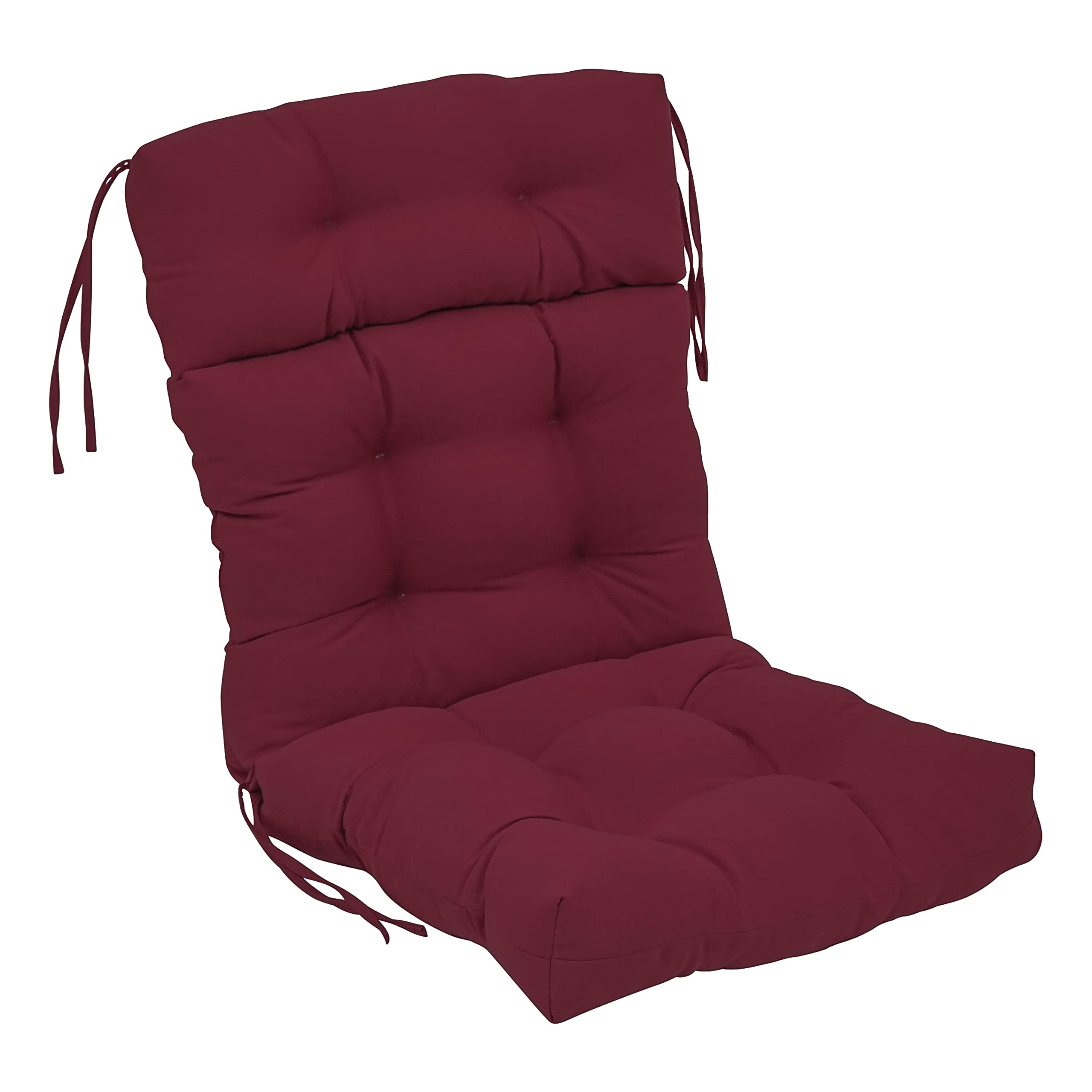 Blazing Needles 20 42-inch Twill Seat/Back Tufted Chair Cushion, 20 x 42, Burgundy