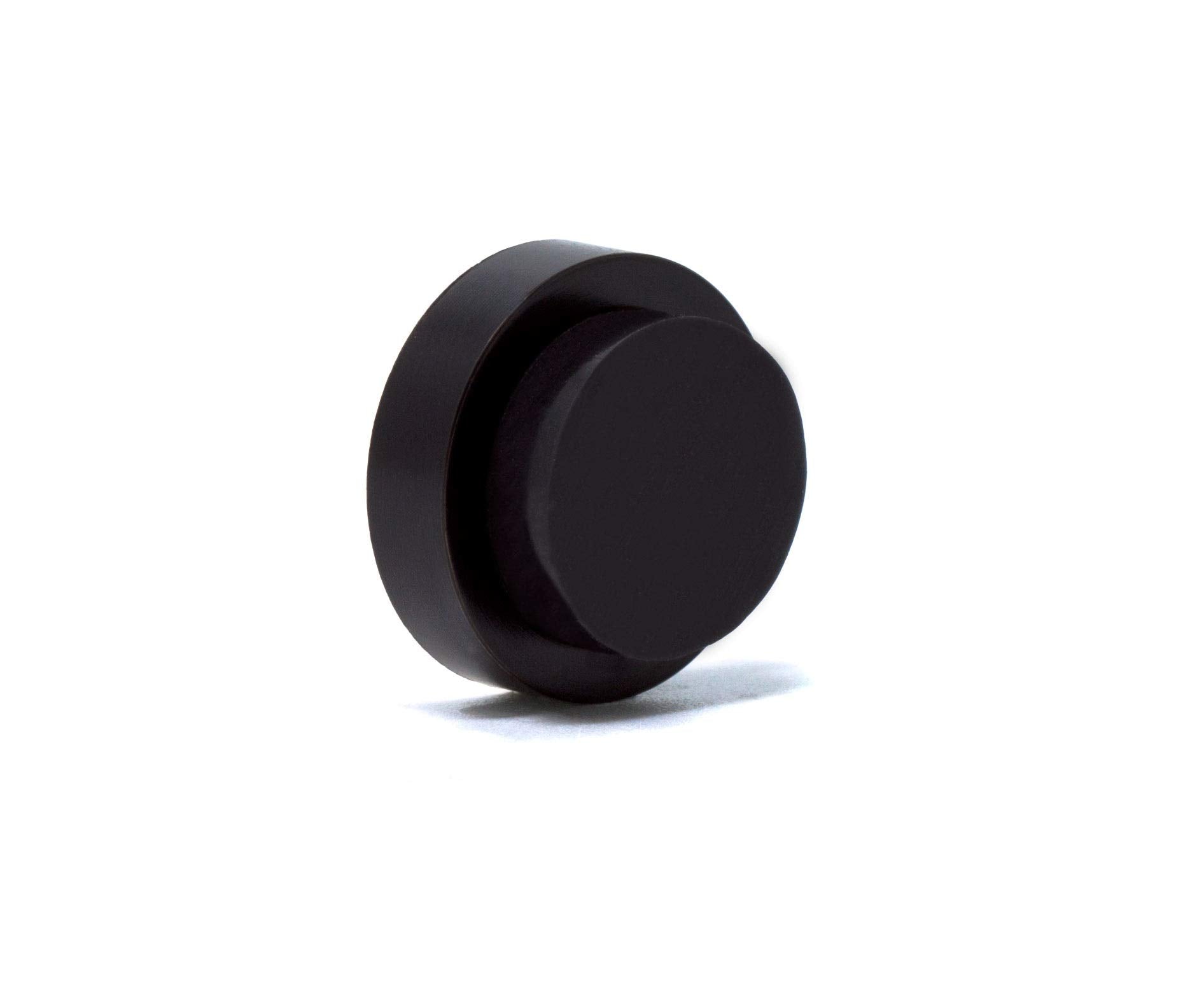 Evi | Wall/Handle Adhesive Doorstop | 0.9' X 0.55' | Black Rubber | V2A Stainless Steel | Black Lacquered | Includes Screw + C