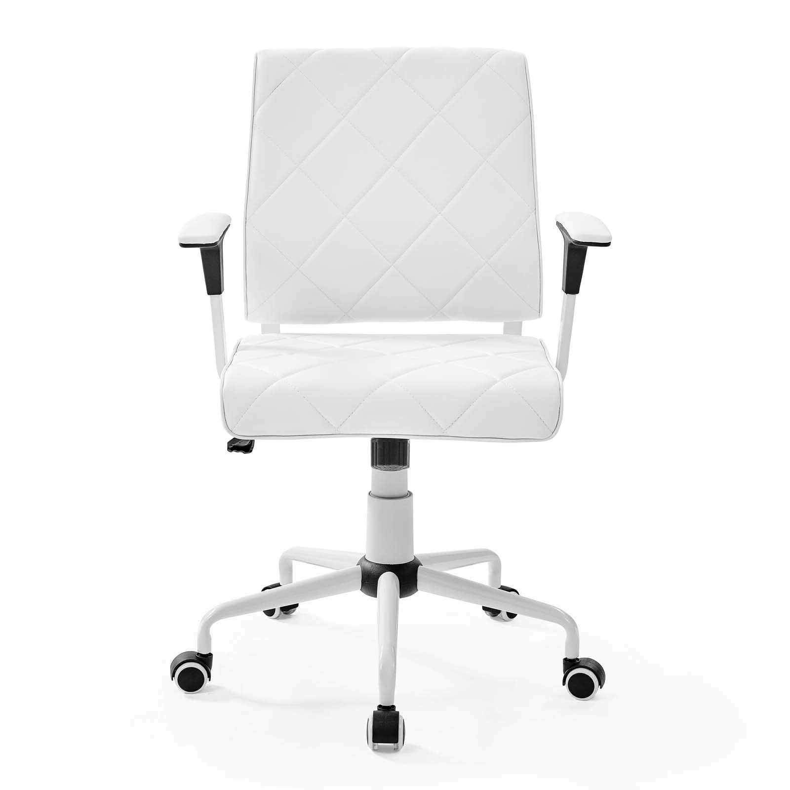 Modway Lattice Modern Vinyl Office Chair In White And Chrome