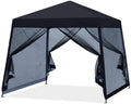 Mastercanopy Pop Up Gazebo Canopy With Mosquito Netting (8X8, Black)
