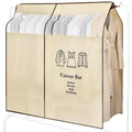Meyrwoy Clothes Covers, Dust Covers for Hanging Clothes with Clear Window 35x43 Inch Garment Rack Cover with Straps Clothes Cove