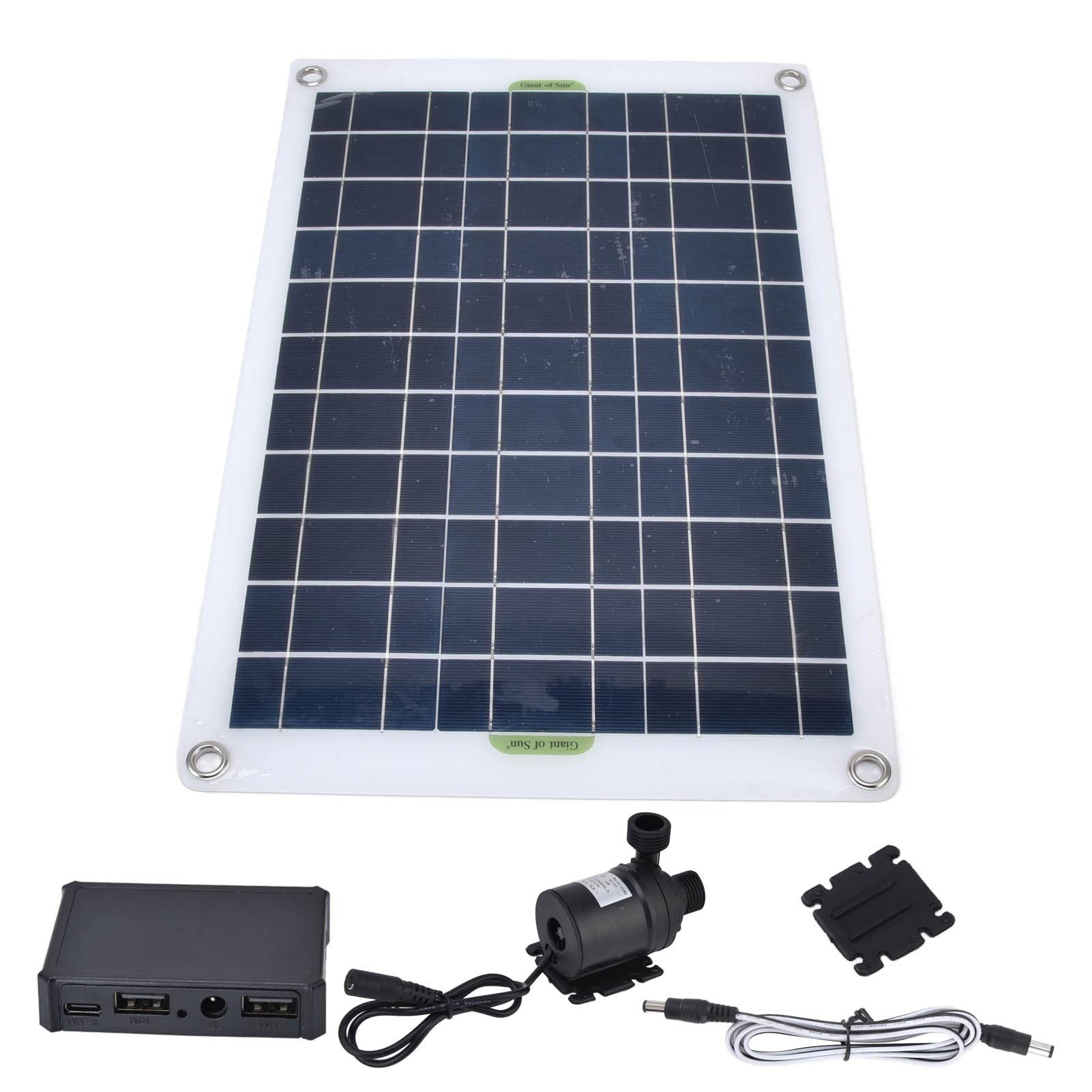 Solar Water Pump Kit, 50W Panel 12V Low Noise Dc Silicone Plastic Solar Pond Pump For Garden Outdoor Fountain