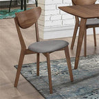 Coaster Furniture Alfredo Upholstered Grey and Natural Walnut (Set of 2) Dining Chair 17.5" D x 21.75" W x 31.25" H 108082