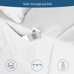 Queen Sheet Set Deep Pocket - 4 Piece Extra Soft Queen Bed Sheets - Side Storage Pocket Fitted Sheet & Pillowcase & Flat Sheet - Easily Fits 16In To 24In Pillow Top Air Bed Mattress - White