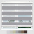 FOIRESOFT Cordless Custom Blackout Zebra Roller Shades and Blinds for windows [Bonita, Grey, W 34 x H 64 inch] Dual Layer Sheer 