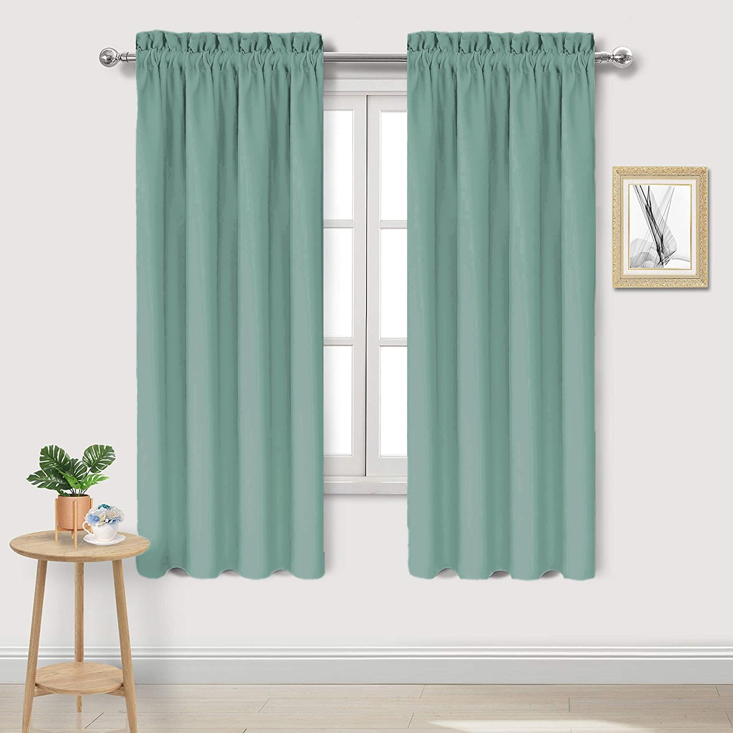 Dwcn Blackout Curtains For Living Room Thermal Insulated, Energy Saving & Noise Reducing Bedroom Curtains, Sage Green, W 42X L 7