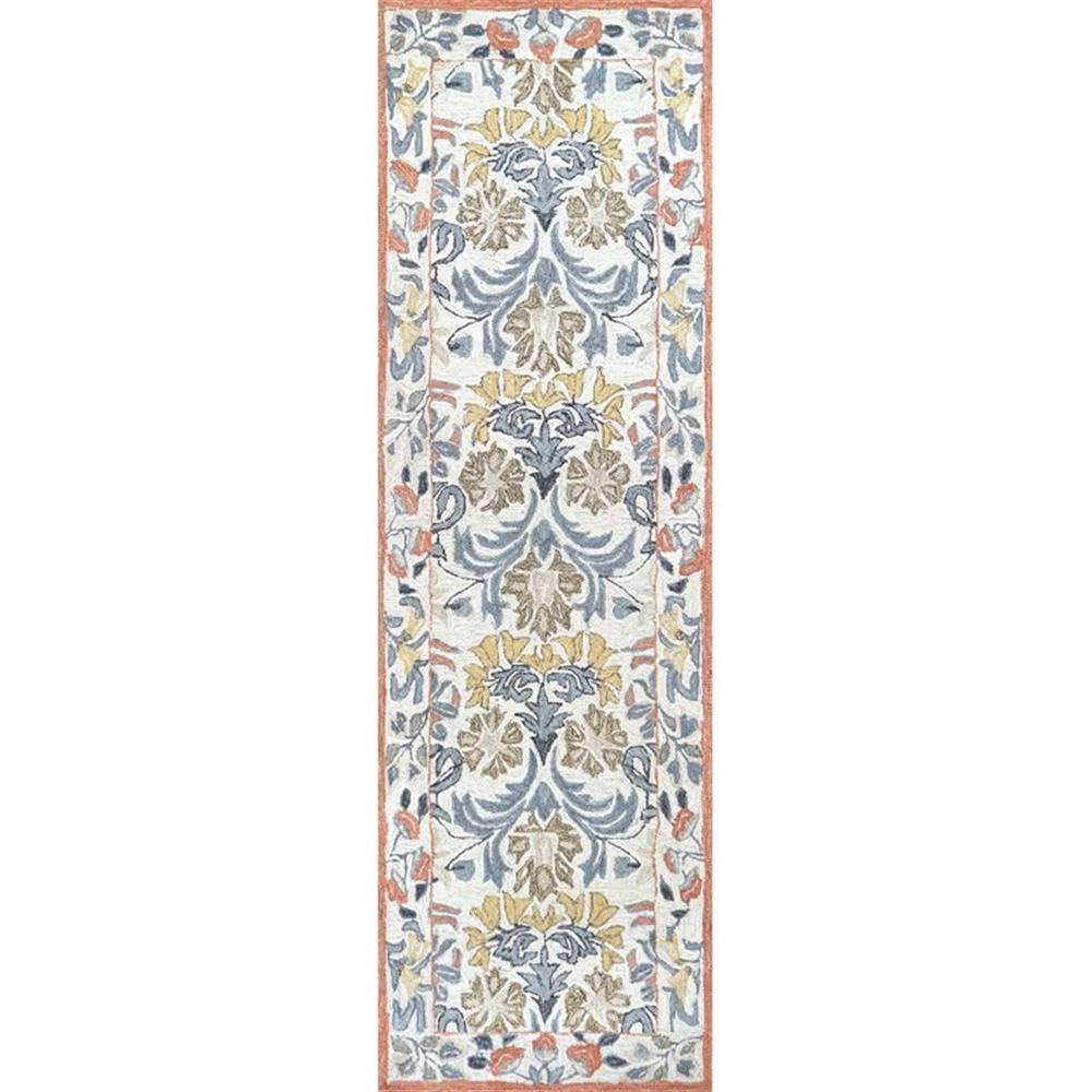Rizzy Home Alora Decor Lavine 2'6" X 8' Floral Natural/Rust/Blue Gray/Brown/Gold Area Rug