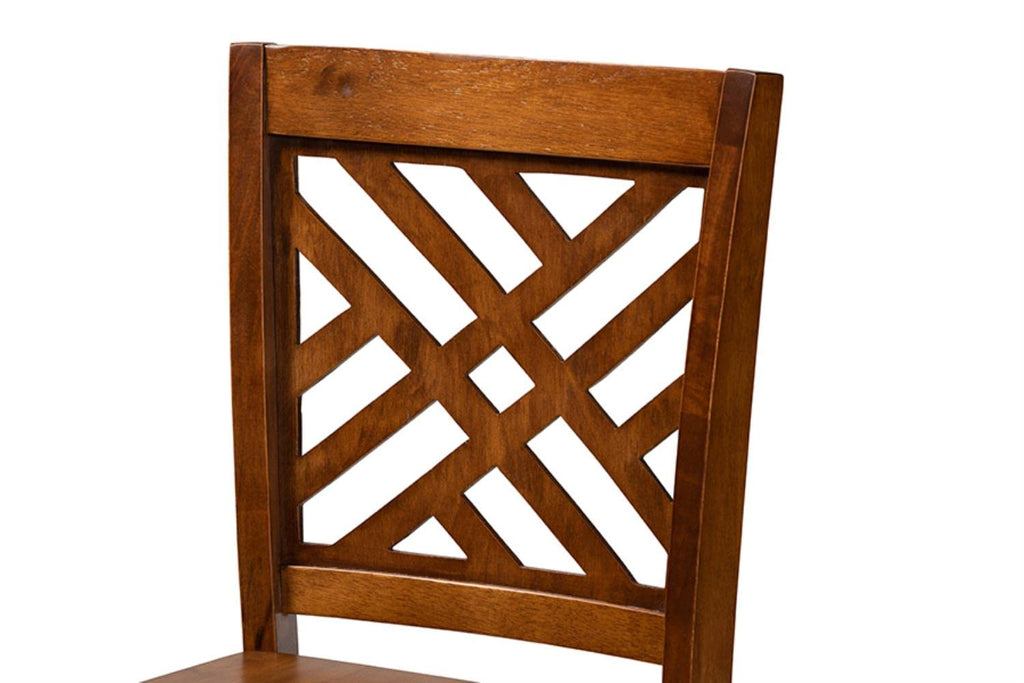 Baxton Studio Caron Modern and Contemporary Transitional Walnut Brown Finished Wood 2-Piece Counter Stool Set