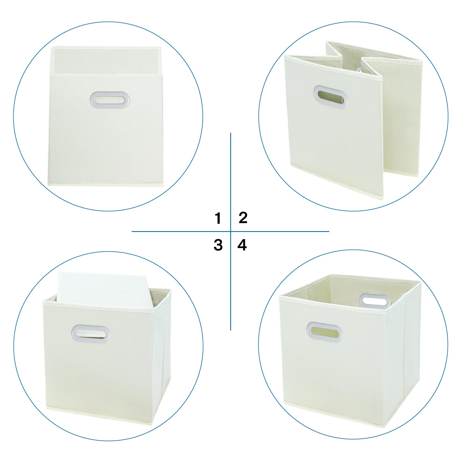 Storeone Fabric Storage Bins Cubes Baskets Containers-(11X11X11) With Dual Handles Cube Storage Organizer Bins For Shelf Closet,