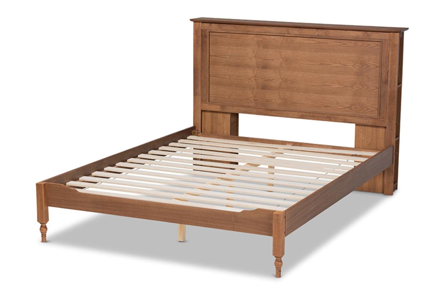 Baxton Studio Danielle Ash Walnut Finished Wood King Size Platform Storage Bed
