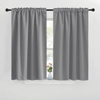 Nicetown Blackout Curtain Panels For Living Room - (Silver Grey Color) 42X40 Inch, 2 Panels Set, Room Darkening Blackout Drapes For Window