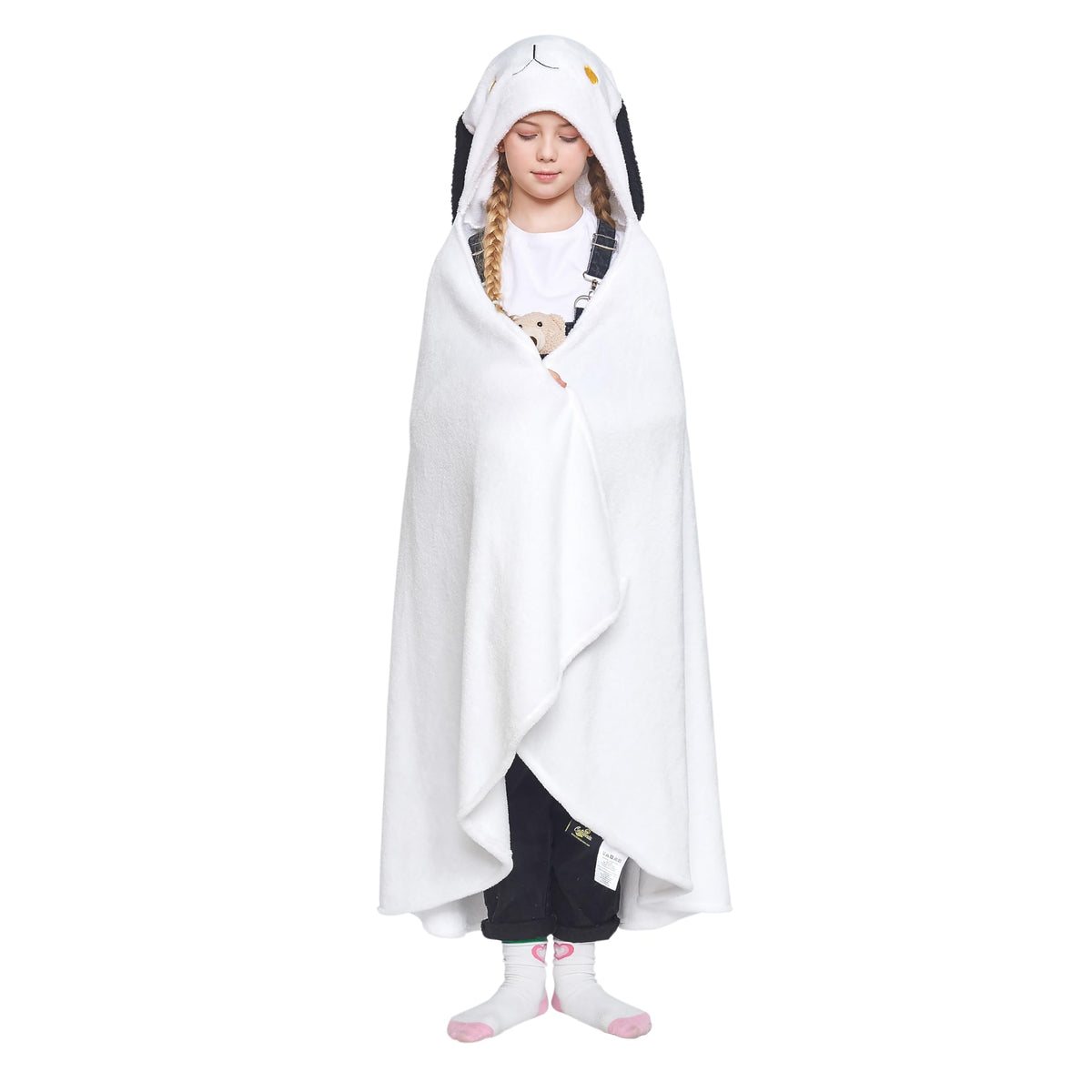 Catalonia Hooded Blanket For Kids, Soft Snuggle Wrap Cape Throw, Ideal Gifting