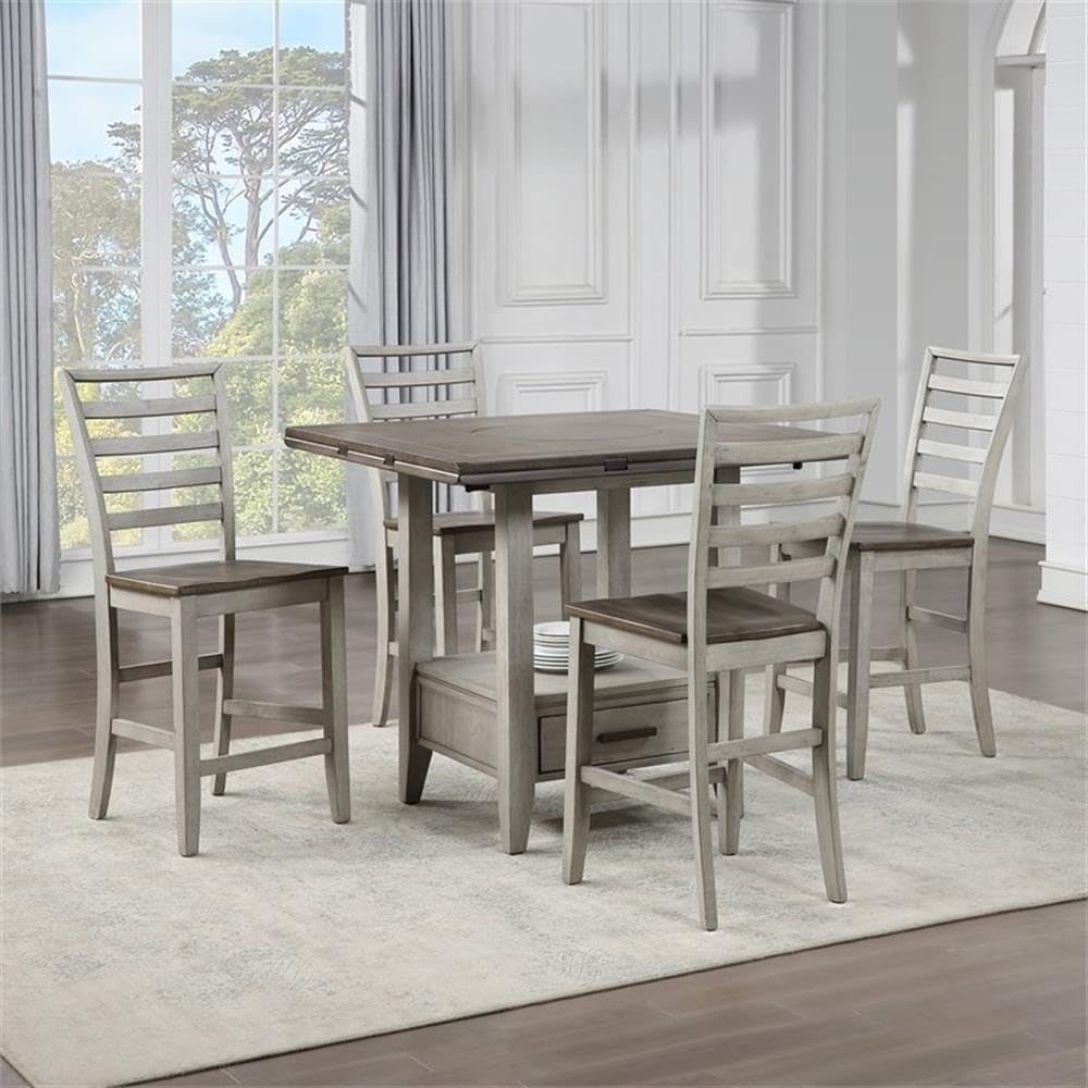 Abacus Two-Tone Drop Leaf Counter Dining Set