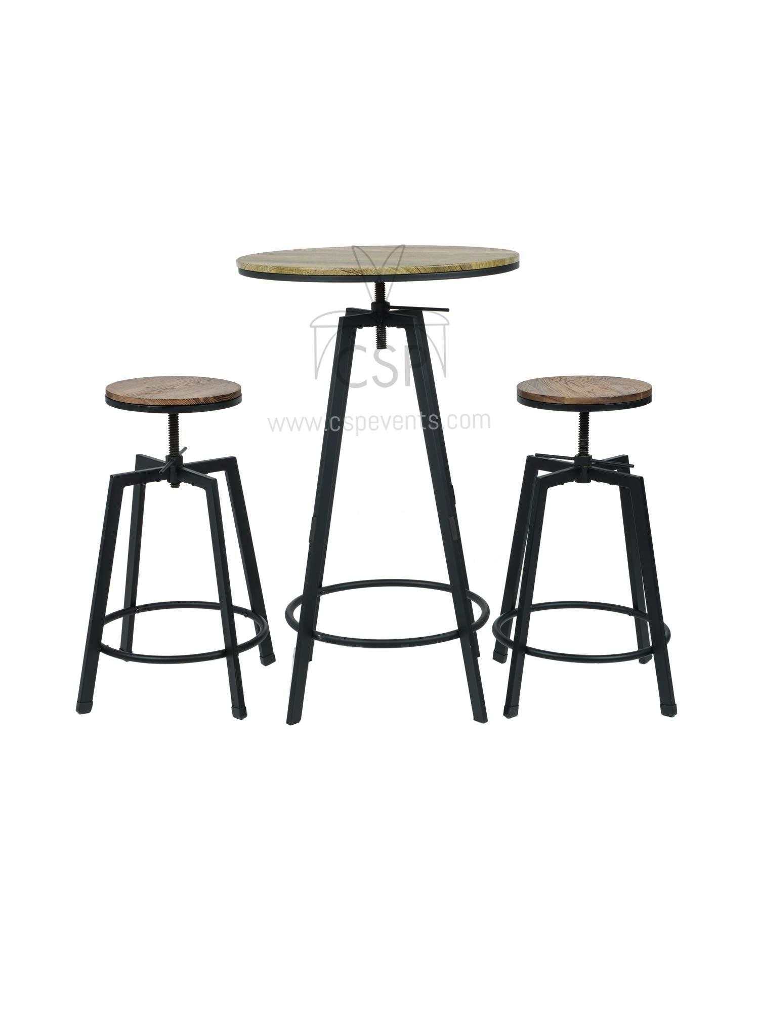 Commercial Seating Products Swivel Wood Top Table Chairs, Black