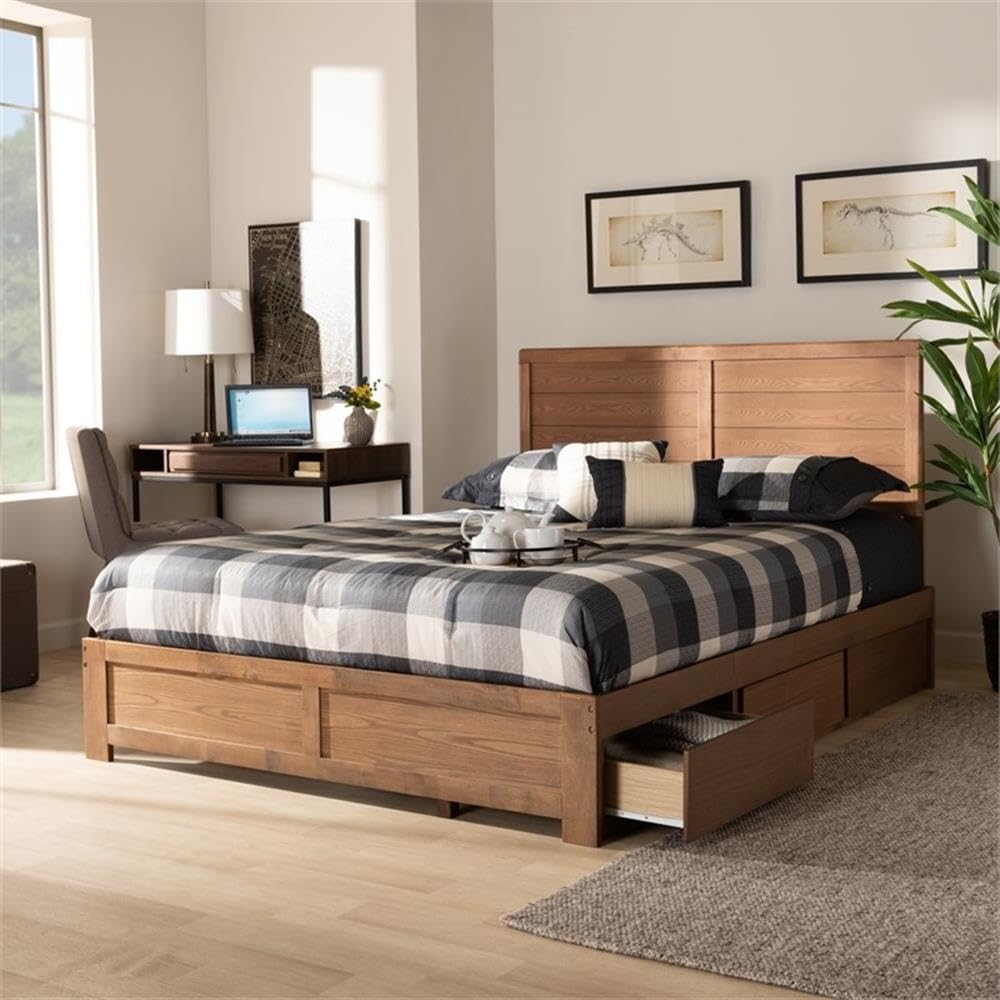 Baxton Studio Lisa Platform Storage Bed - Thumbnail 3
