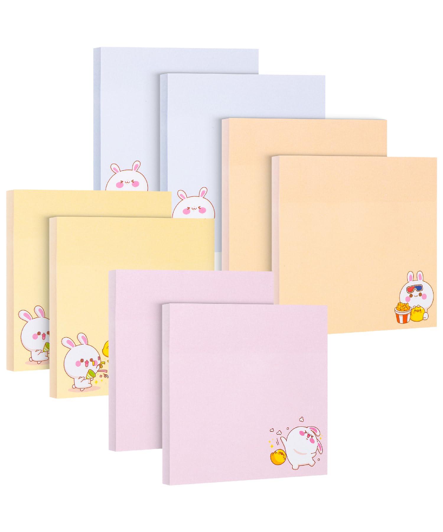 Mr. Pen- Sticky Notes, 3   X3   , 8 Pads, 400 Sheets, Cute Rabbit Sticky Notes, Sticky Pads Sticky Notes Aesthetic, Colorful Sti