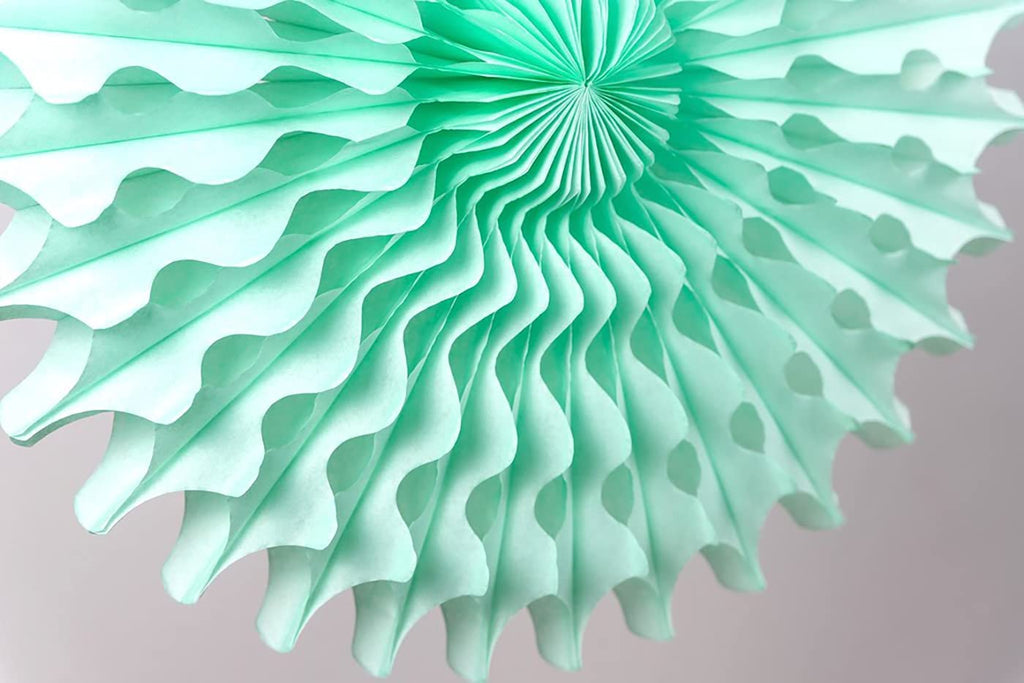 Boho Rainbow Party Decorations/Mint Peach Birthday Party Decorations/Mint Peach Baby Shower Decorations/7Pcs Tissue Paper Fan Fl