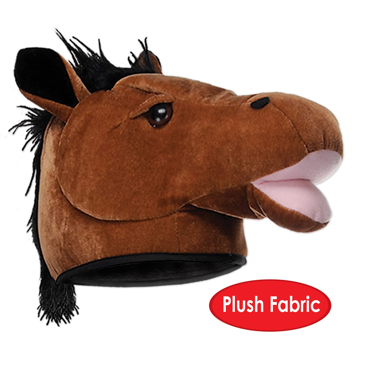 Beistle Unisex Plush Horse Head Hat - Western Costume Accessory, Farm Themed Party Supplies, Crazy Animal Headwear, Dress-Up Acc