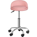 SUPER DEAL Adjustable Height Hydraulic Rolling Swivel Stool Tattoo Facial Massage Spa Salon Medical Stool with Back Rest (Pink)