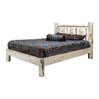 Montana Log Collection Wood California King Platform Bed MWPBCAKLZMOOSE