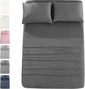 Jomo - Cooling Bed Sheets Queen Size - Dark Gray, 4 Pack - 100% Viscose Bamboo Cooling Sheets For Hot Sleepers - Ultra Soft & Co